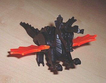 Lego Castle Dieren 1x Draak Classic Zwart met Trans Neon, Lego, Ophalen of Verzenden, Zo goed als nieuw, Losse stenen