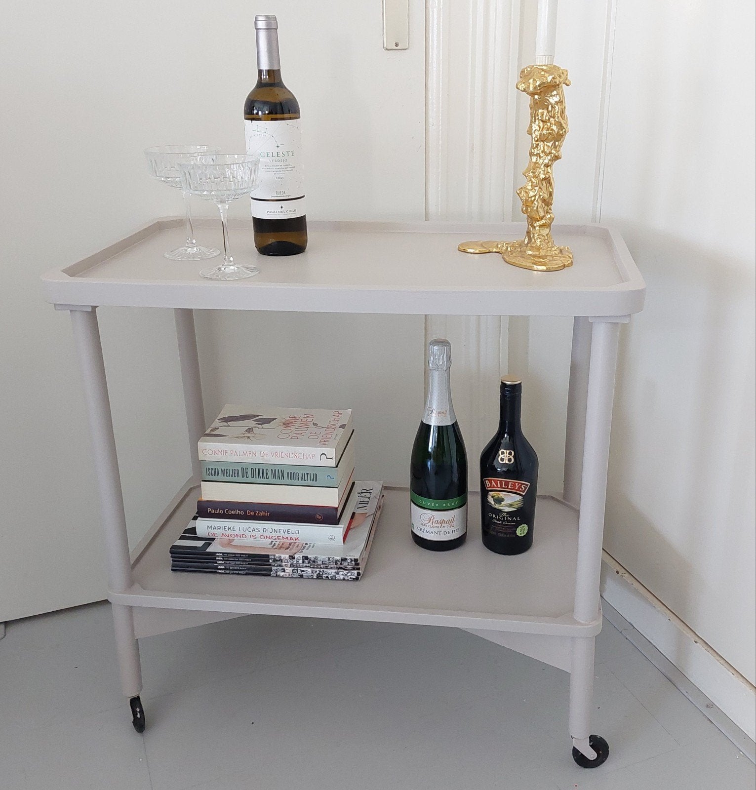 Trolley Hout Sidetable Bijzettafel Tafeltje Retro Vintage, Ophalen