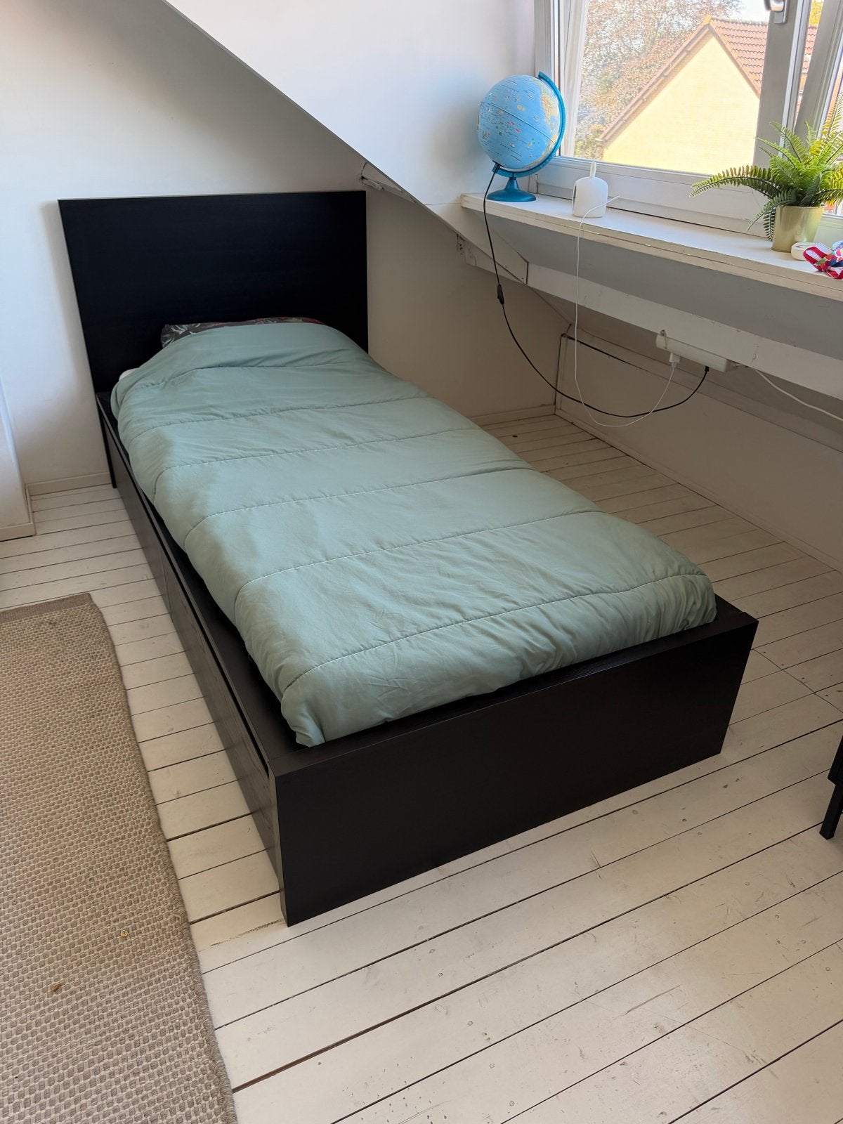 Eenpersoonsbed met opbergruimte - Zwart, Ophalen, Gebruikt, 90 cm, Eenpersoons