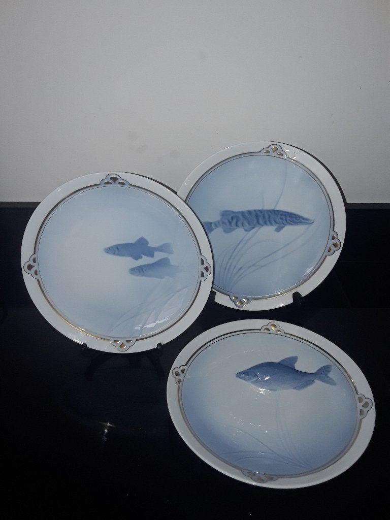 3 Rosenthal porseleinen sierborden met Vissen, Verzenden