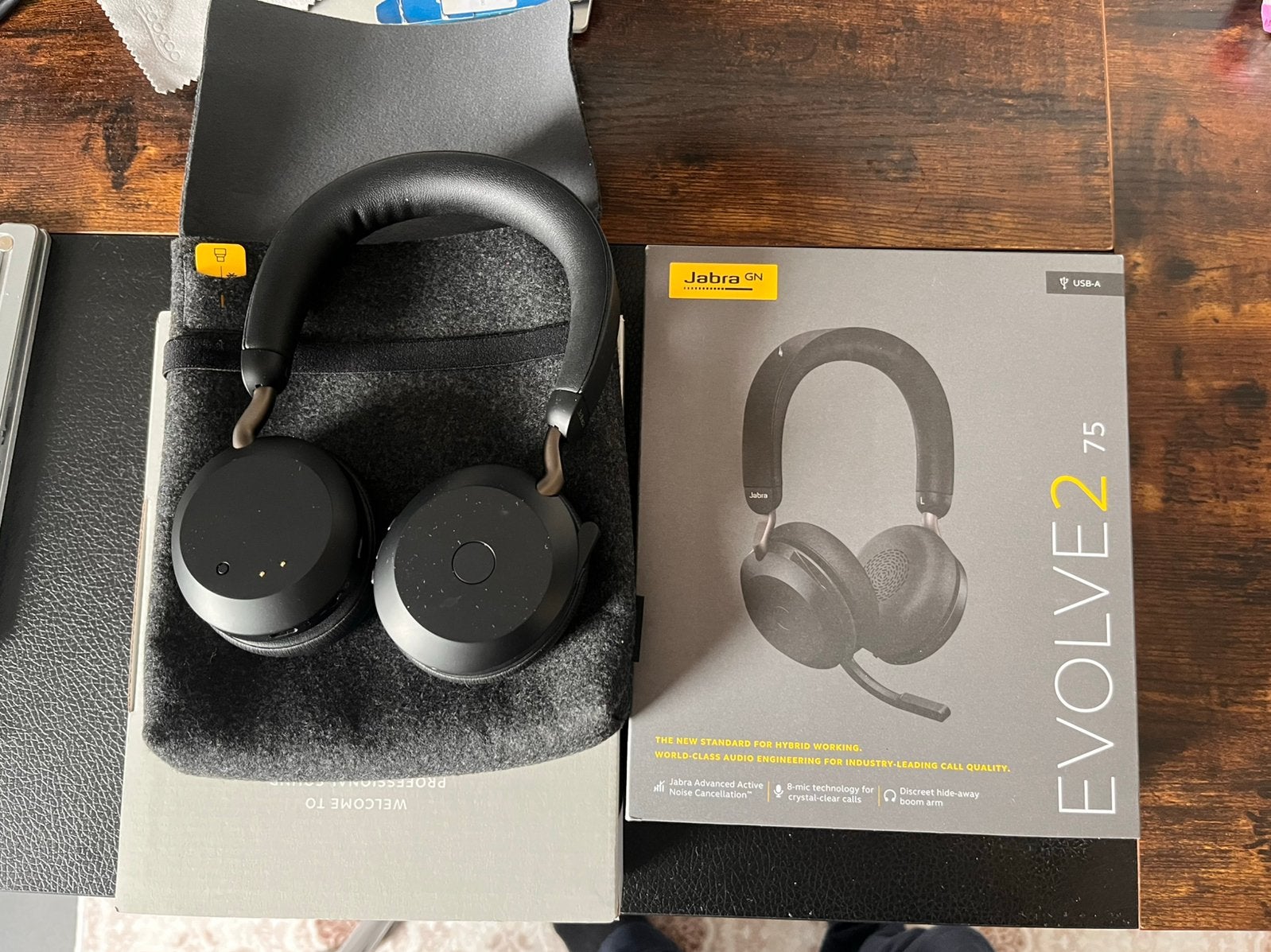 Jabra Evolve 2 75, Computers en Software, Inklapbare microfoon, On-ear, Ophalen of Verzenden, Zo goed als nieuw