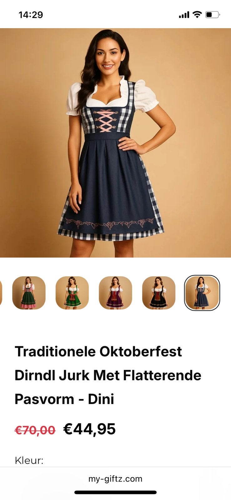 dirndl jurk donkerblauw, Kleding | Dames, Maat 38/40 (M), Nieuw, Ophalen of Verzenden, Overige thema's