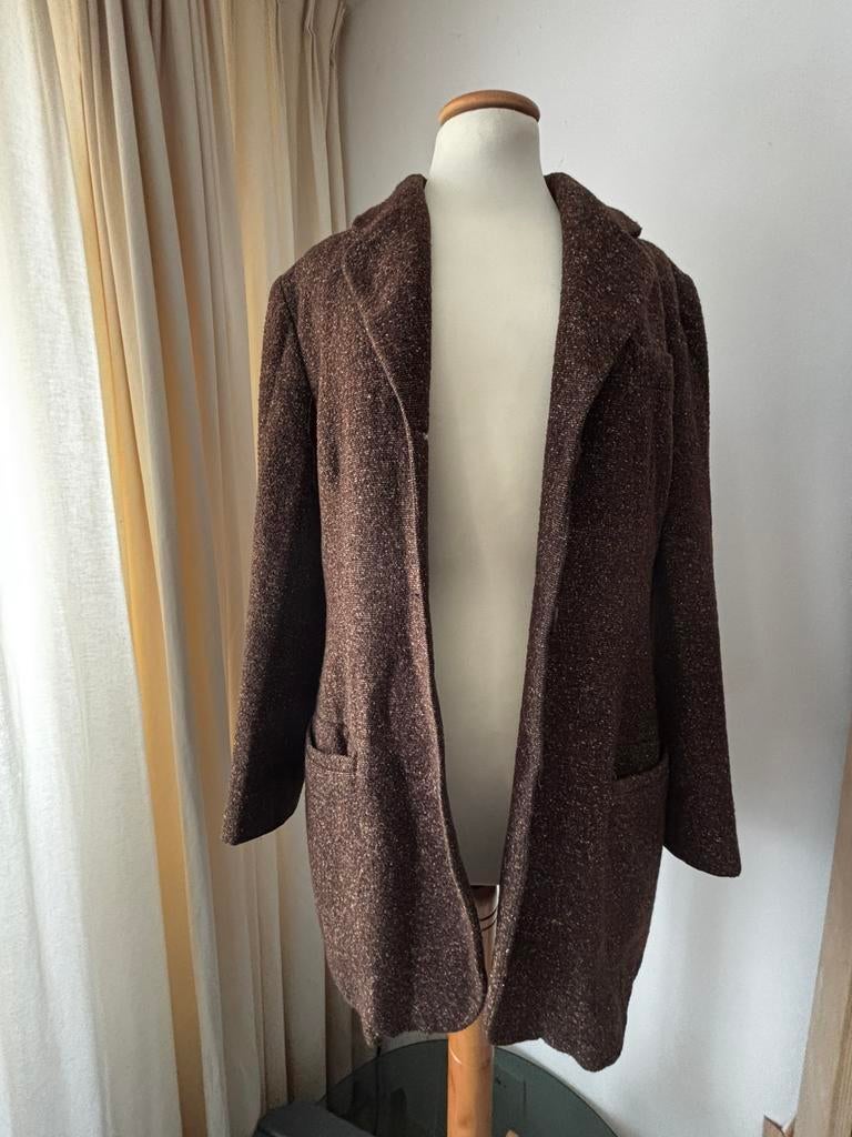 Choice Steilmann mt 36- vintage wollen blazer - jaren 90, Ophalen, Bruin, Jasje, Maat 36 (S)
