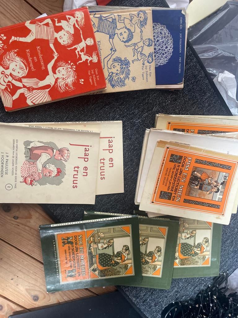 Vintage schoolboeken: Jaap en Truus,  pim en truus en -spel, Antiek en Kunst, Antiek | Boeken en Bijbels, Ophalen of Verzenden