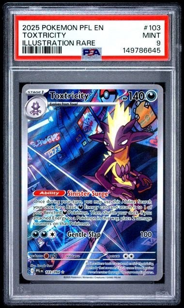 Toxtricity Gallery Art 103/094 Phantasmal Flames PSA 9, Ophalen of Verzenden, Nieuw, Losse kaart