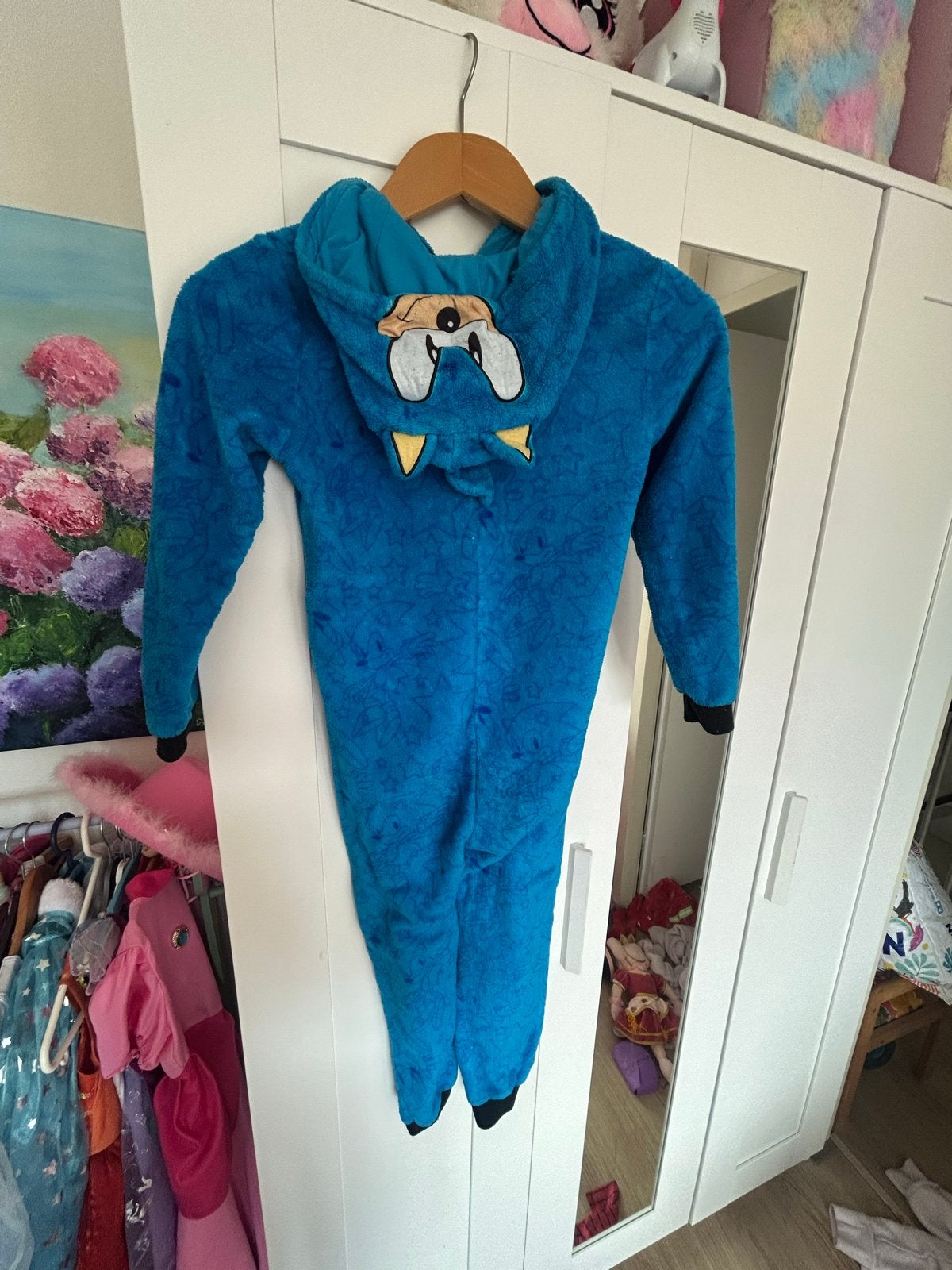 Blauwe Sonic the Hedgehog onesie voor kinderen, Ophalen of Verzenden, Gebruikt, Jongen of Meisje
