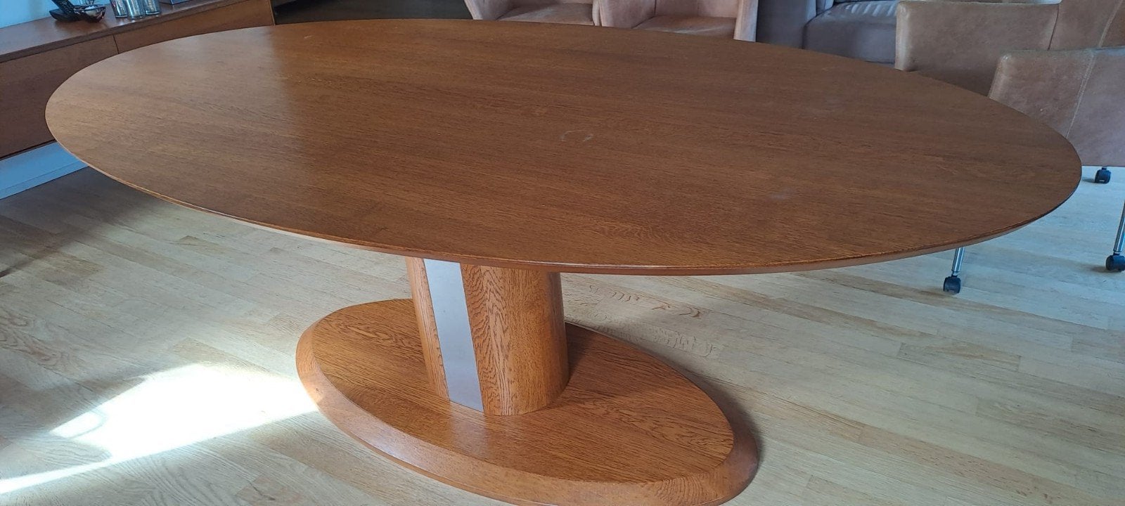 Ovale eettafel van kersen hout - Modern design, Ophalen, 100 tot 150 cm, 200 cm of meer, Zo goed als nieuw