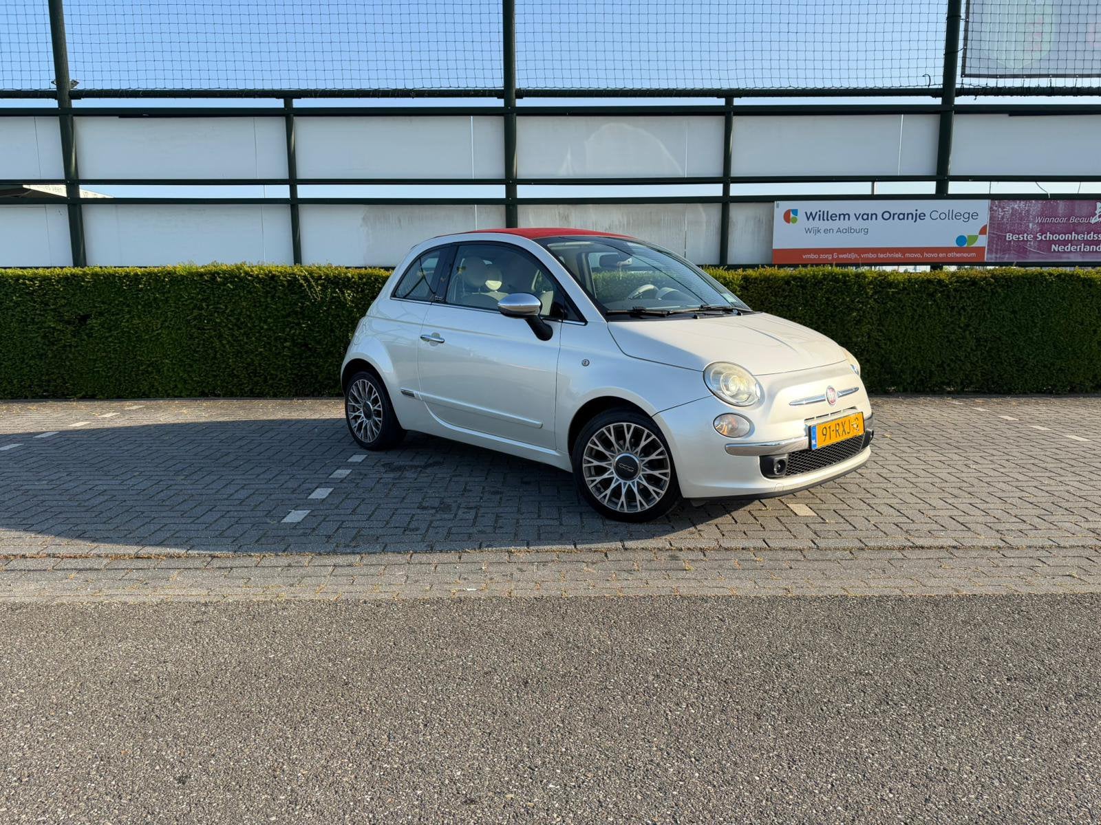 Fiat 500 0.9 twinair lounge Parelmoure, Leder en Stof, Wit, Origineel Nederlands, Particulier