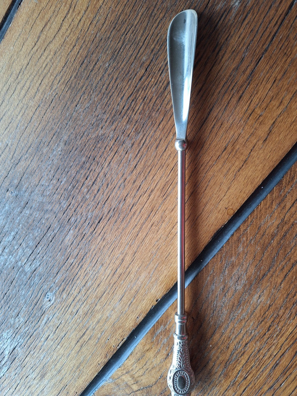 Antieke schoenlepel met decoratief handvat, Ophalen of Verzenden