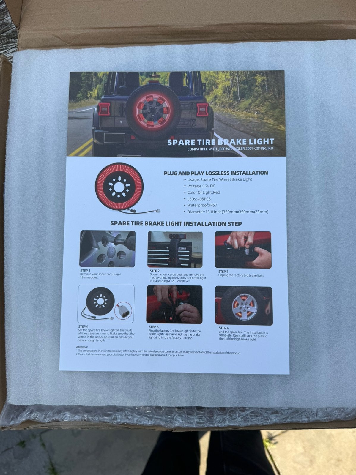 LED lamp reserve wiel Jeep Wrangler 2007-2018JK/JKU, Ophalen of Verzenden, Nieuw, Jeep