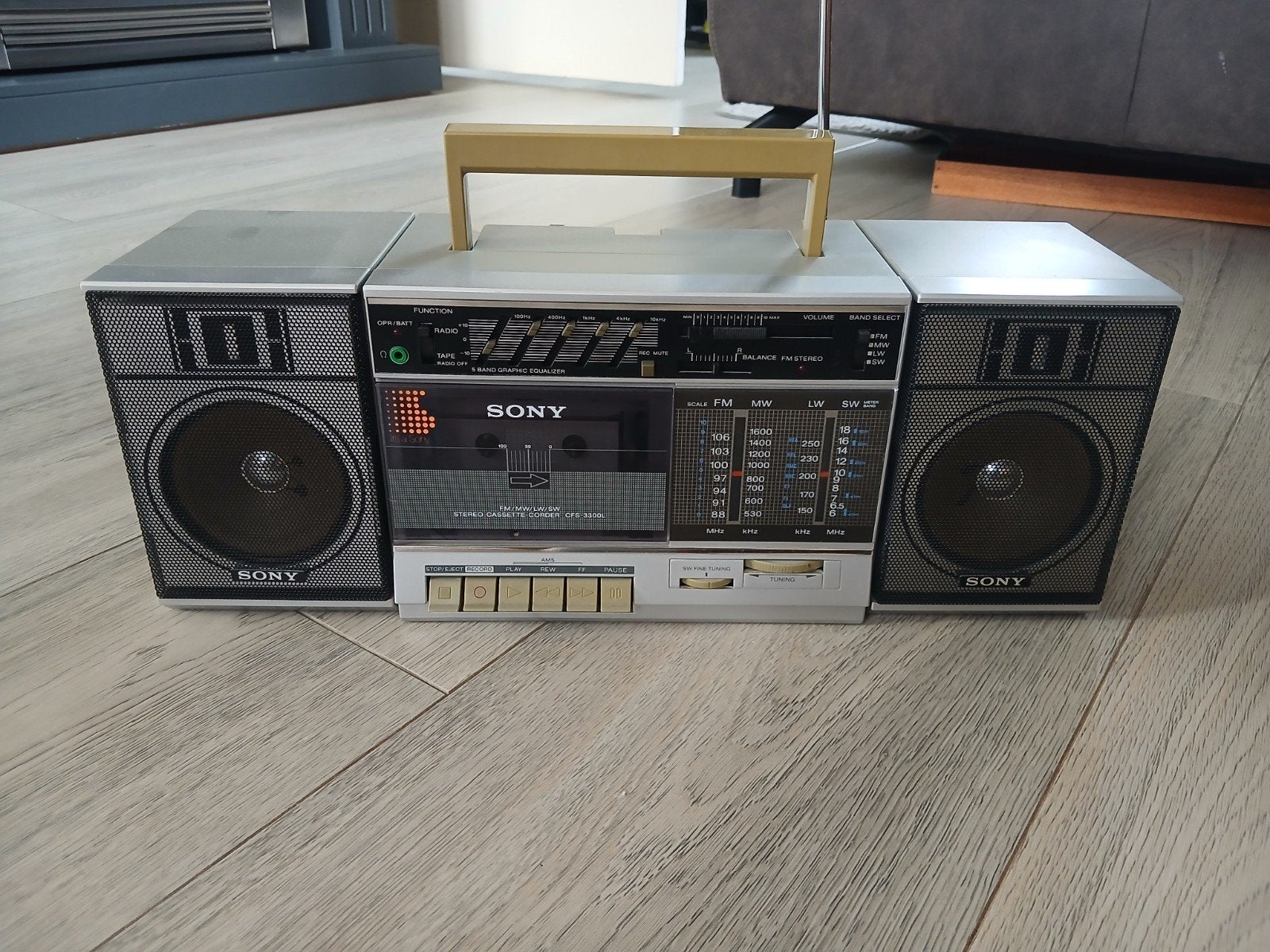 sony boombox radio cassette speler jaren 80, Ophalen of Verzenden, Gebruikt, Radio
