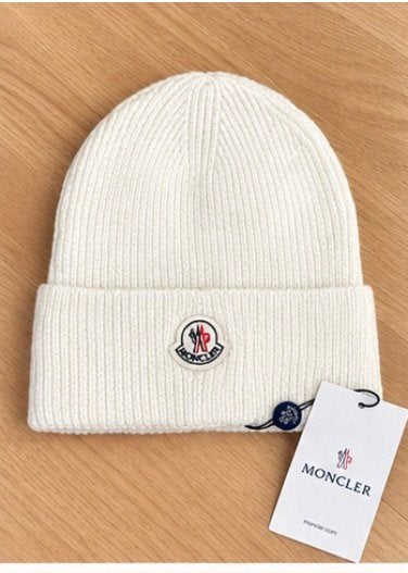Moncler muts – Wit, Ophalen of Verzenden, Nieuw, Overige maten, Muts