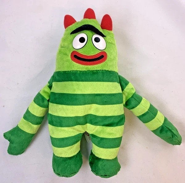 Ty Brobee Yo Gabba Gabba knuffelGroen Gestreept Hoorns 2012