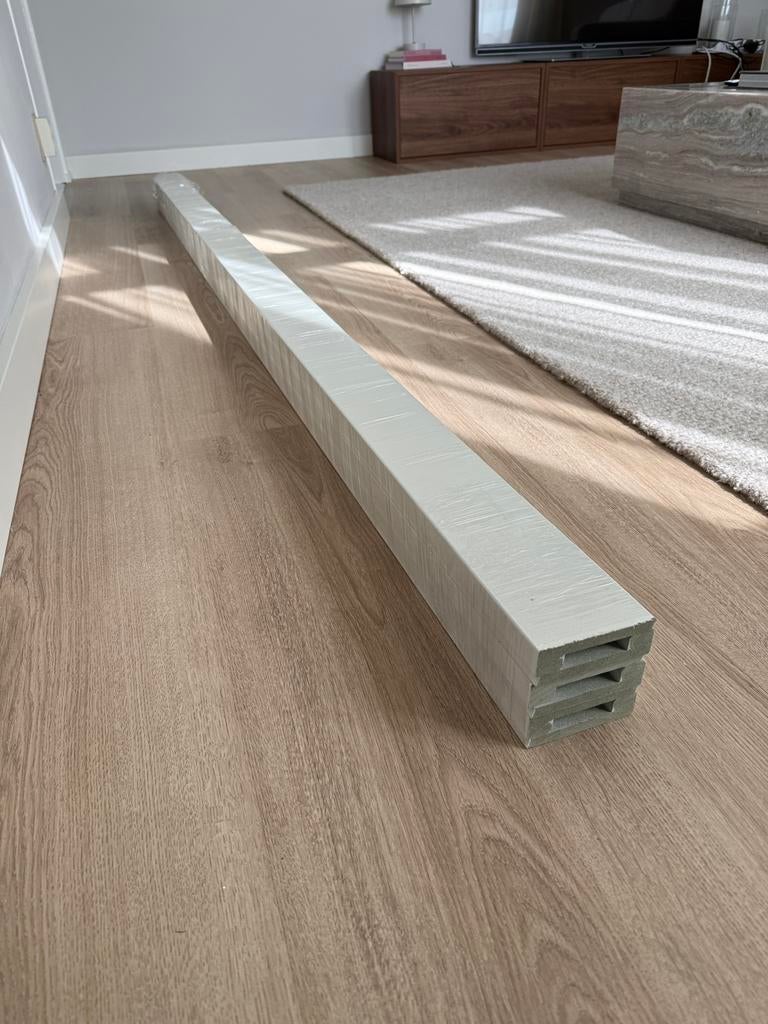 Overzetplinten  RAL9010 Hoogte: 9 cm  Dikte: 22 mm, Doe-het-zelf en Verbouw, Plinten en Afwerking, Ophalen, Zo goed als nieuw