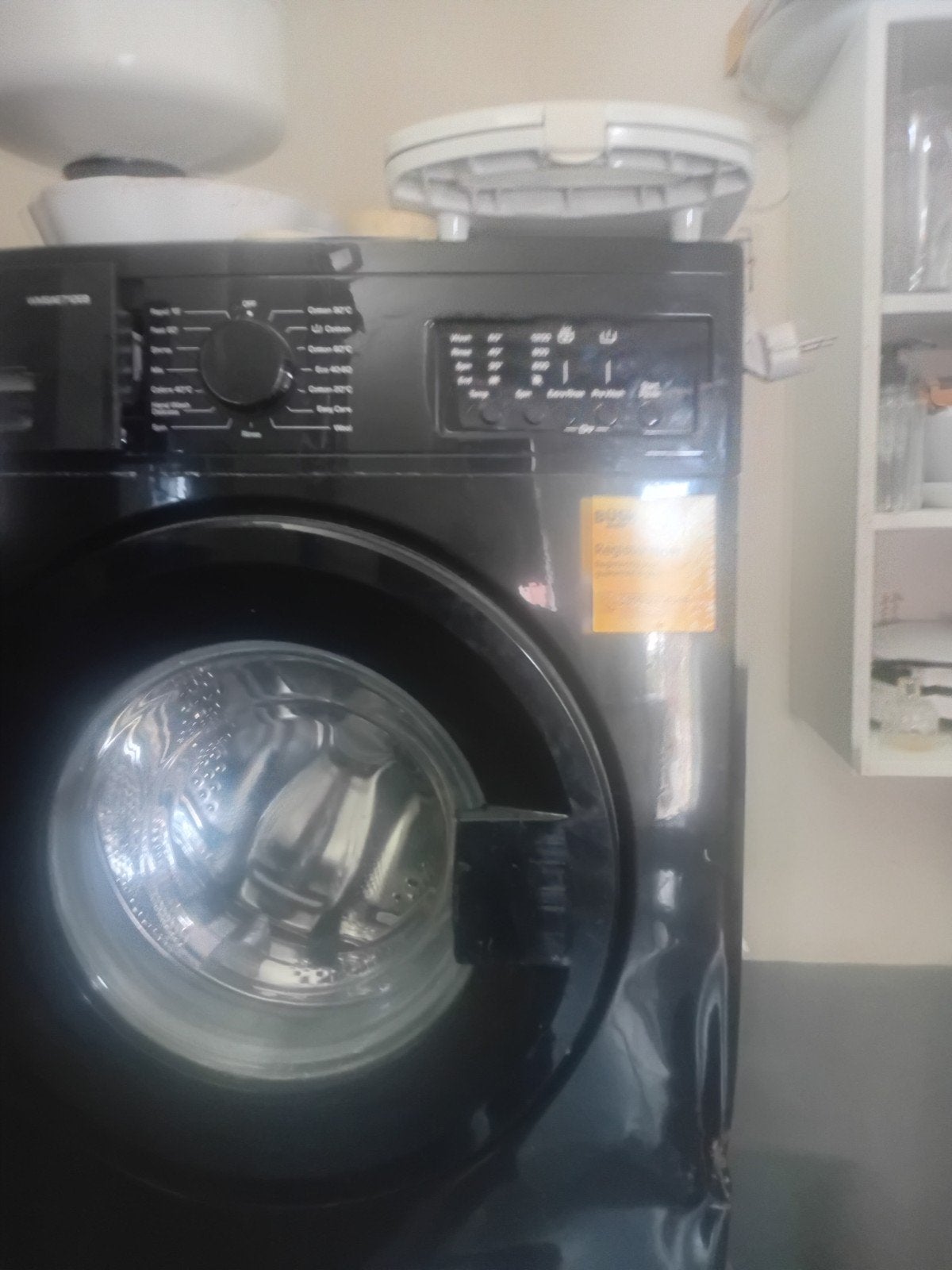 zwarte buch wasmachine, Ophalen, Minder dan 85 cm, Zo goed als nieuw, Voorlader