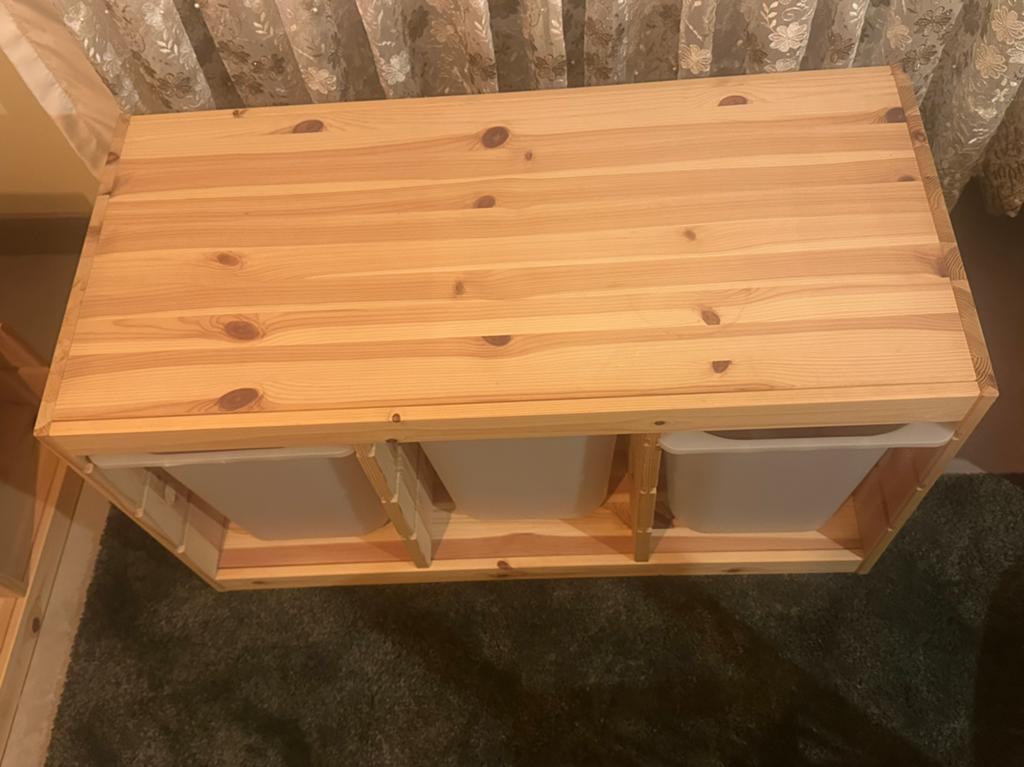 Licht gebeitst grenen ikea trofast kast met bakken, Ophalen, Zo goed als nieuw, Hout