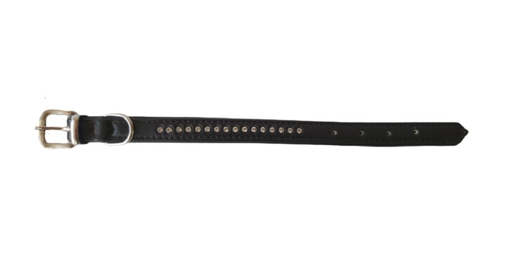 NOBBY Crystal Leren Halsband Nekomtrek 13,5-17 cm KOOPJE!!!, Ophalen of Verzenden, Handgemaakt, Nieuw