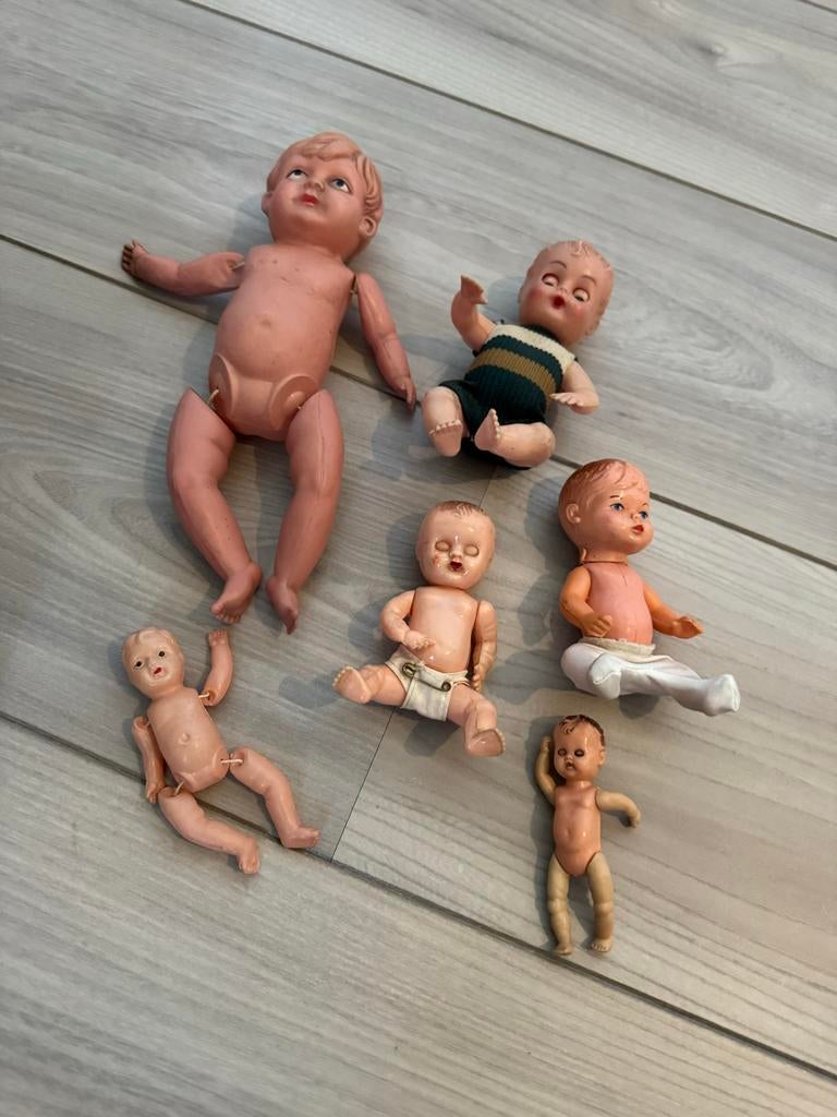 Vintage antieke kleine Babypoppen Collectie - Jaren '50/'60, Antiek en Kunst, Ophalen of Verzenden