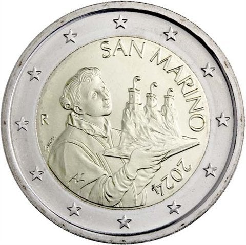 2 Euro San Marino 2024 - Reguliere Munt - UNC, Verzenden, San Marino, 2 euro, Losse munt