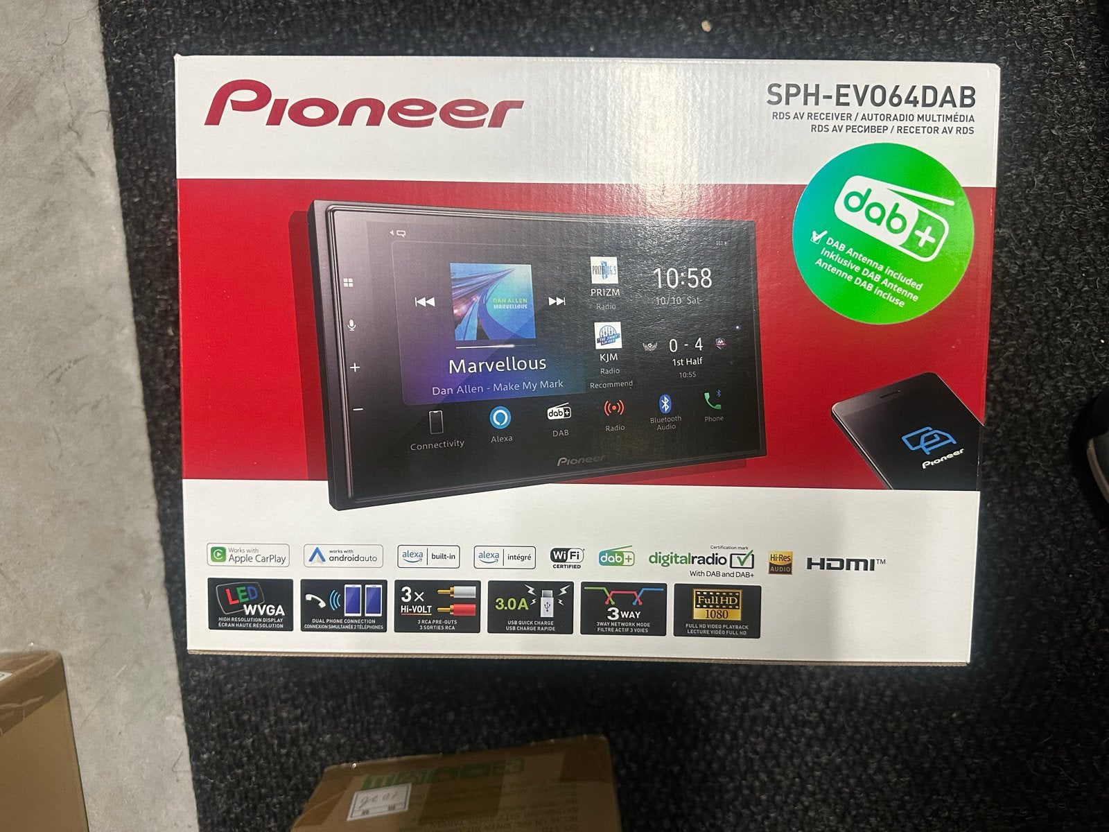Pioneer SPH-EVO64DAB Autoradio met DAB+ en Apple CarPlay, Ophalen of Verzenden, Nieuw