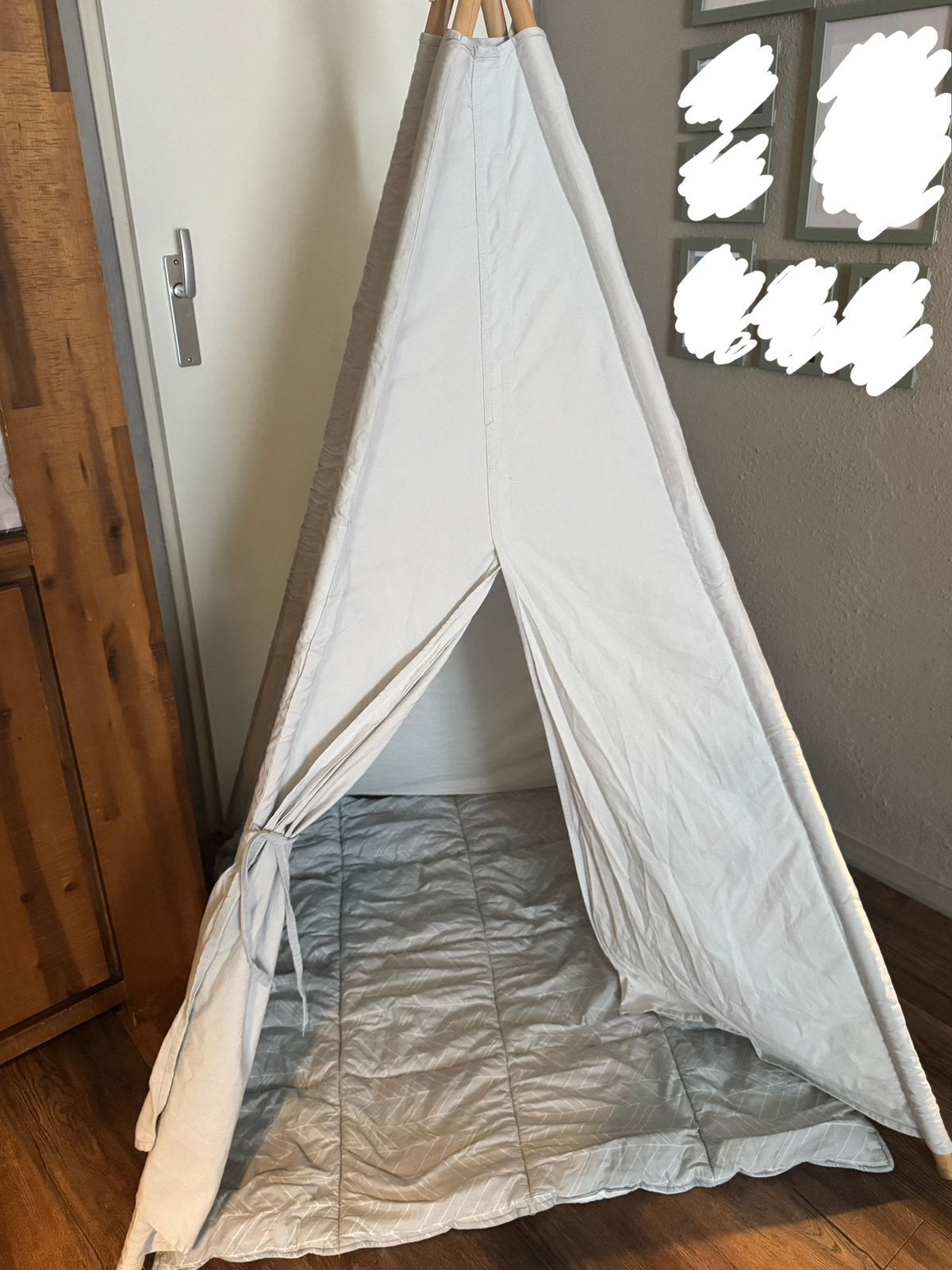 Little Dutch Tipi Speeltent - blauw met speelmat, Ophalen of Verzenden, Zo goed als nieuw