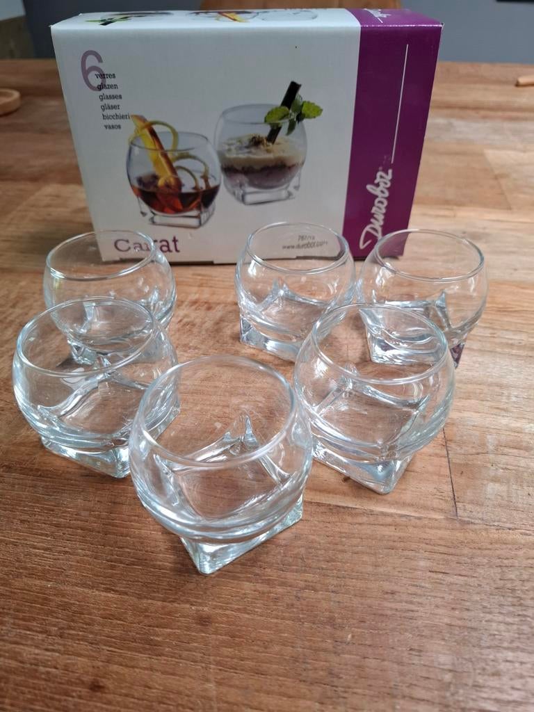 Durobor Carat Glazen Set - 6 Stuks, Ophalen of Verzenden, Zo goed als nieuw, Overige merken, Glas
