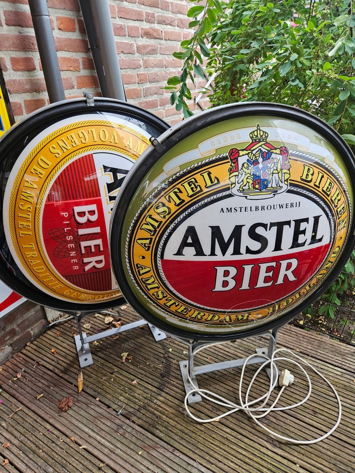 2 grote Amstel  lichtbakken., Verzamelen, Ophalen, Reclamebord, Plaat of Schild, Amstel