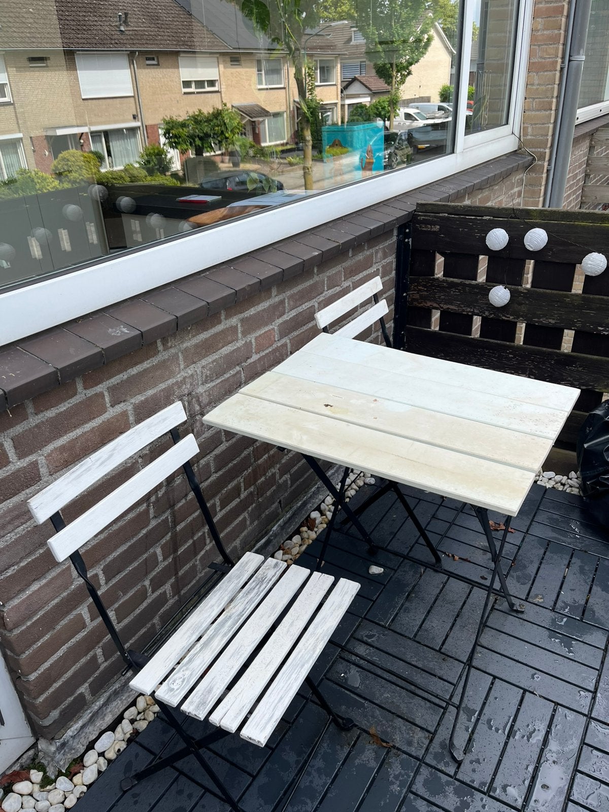 Oude balkonset / bistroset, Ophalen, Gebruikt, Hout, Stoel