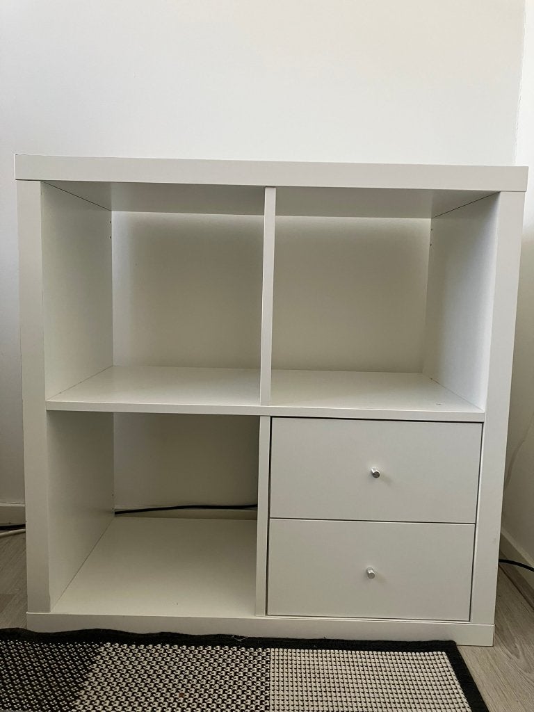 Ikea kallax 2x2 wit met 2 lades, Huis en Inrichting, Ophalen, Gebruikt, 50 tot 100 cm, Minder dan 100 cm