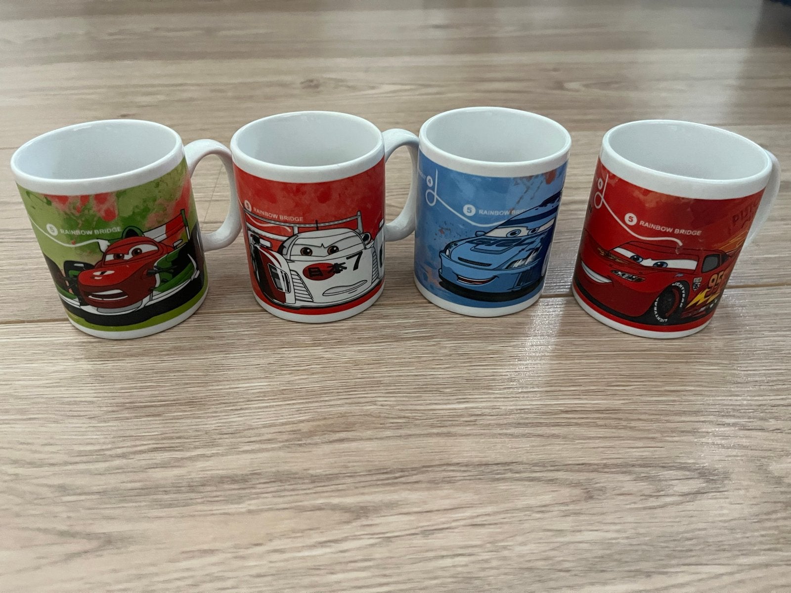 4 kleine Disney Cars mokken - set, Ophalen of Verzenden, Gebruikt, Overige merken, Mok