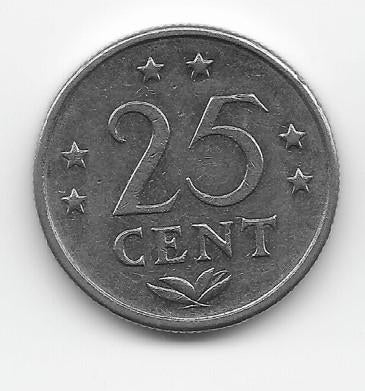Nederlandse Antillen 25 cent 1984 KM# 11 (1), Verzenden, Midden-Amerika, Losse munt