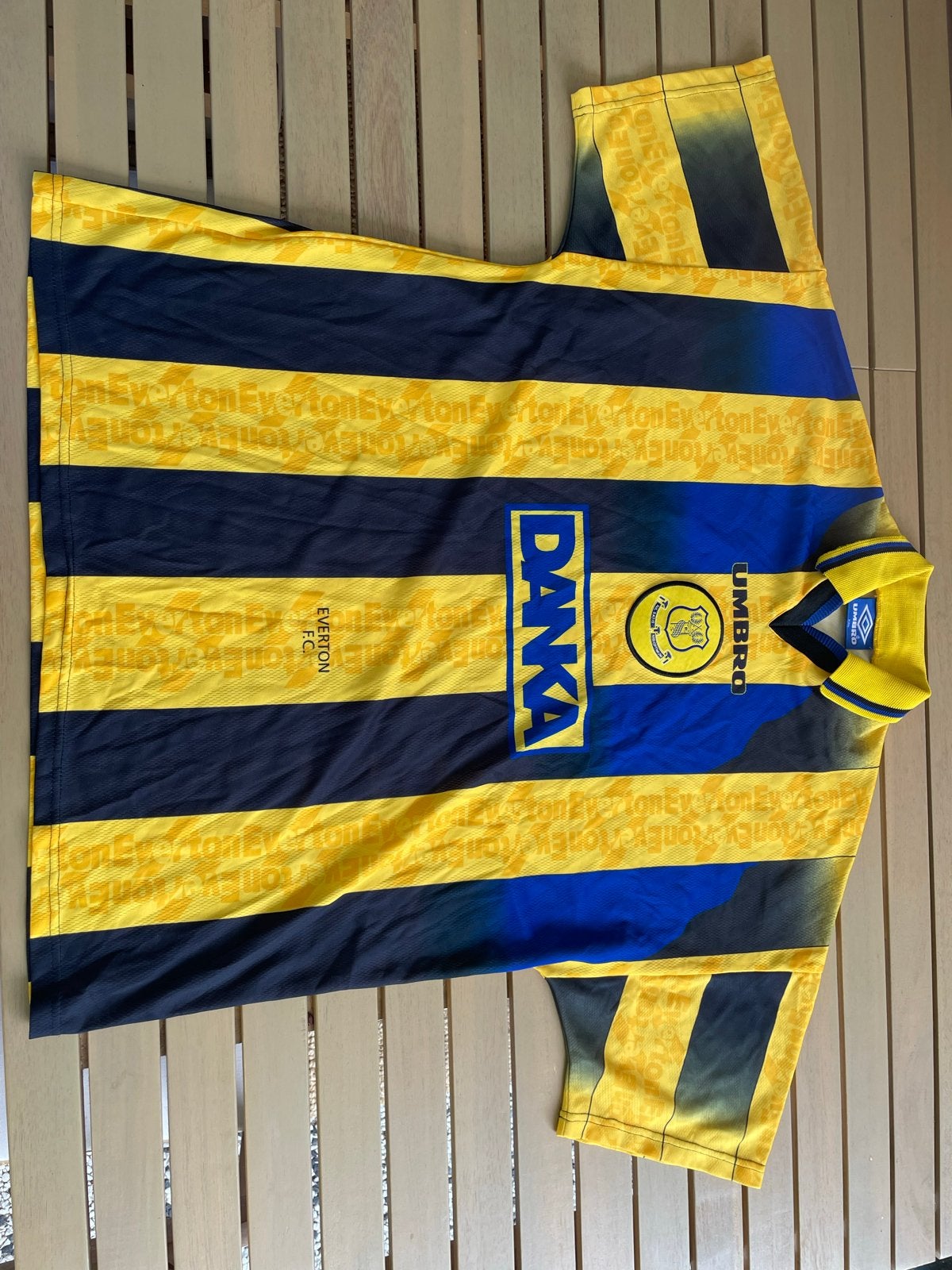 Vintage Everton FC Umbro Danka Thuisshirt XXL, Groter dan maat XL, Ophalen of Verzenden, Gebruikt, Shirt