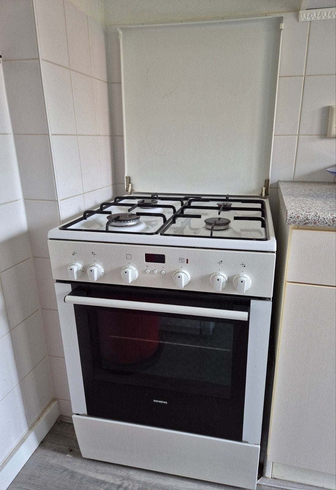 Gasfornuis met electrische oven Siemens., Ophalen, Gebruikt, 4 kookzones, Gas