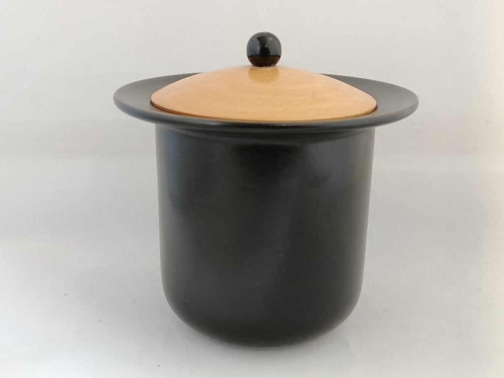Höganäs Keramik - pot met licht houten deksel, Ophalen of Verzenden, Keramiek, Overige stijlen, Overige typen