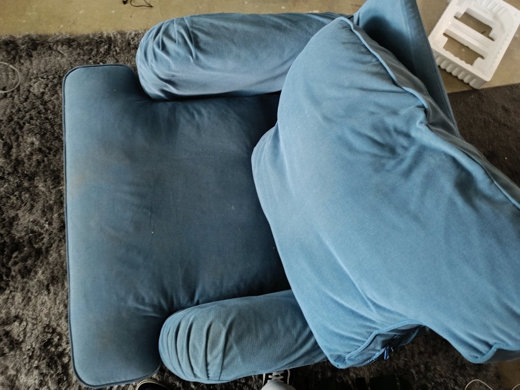 blauw antieke fauteuil, Ophalen of Verzenden