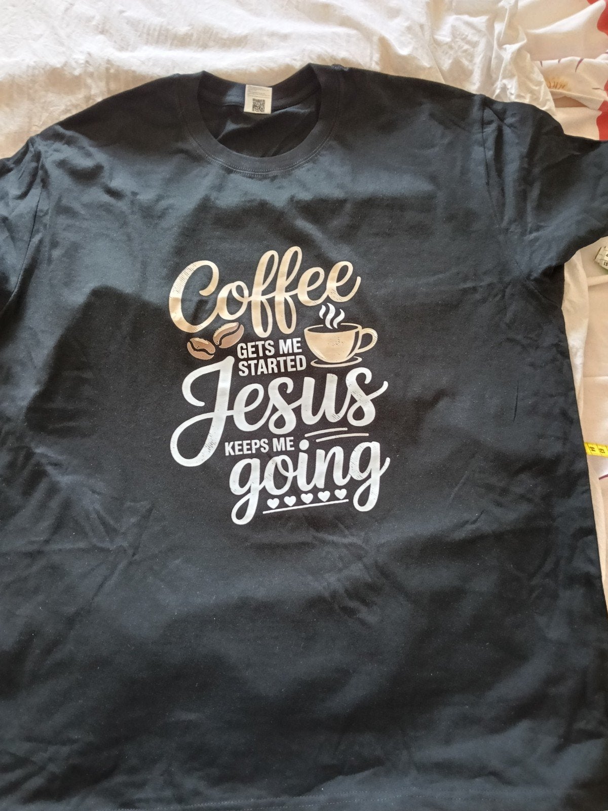 XXL T-shirt met christelijke tekst "Coffee Jesus", Zwart, Maat 46/48 (XL) of groter, Nieuw, Ophalen of Verzenden