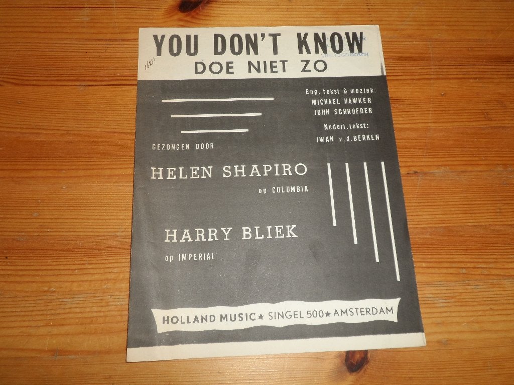 You don't know - hawker / schroeder / berken, Gebruikt, Gitaar, Ophalen of Verzenden, Artiest of Componist