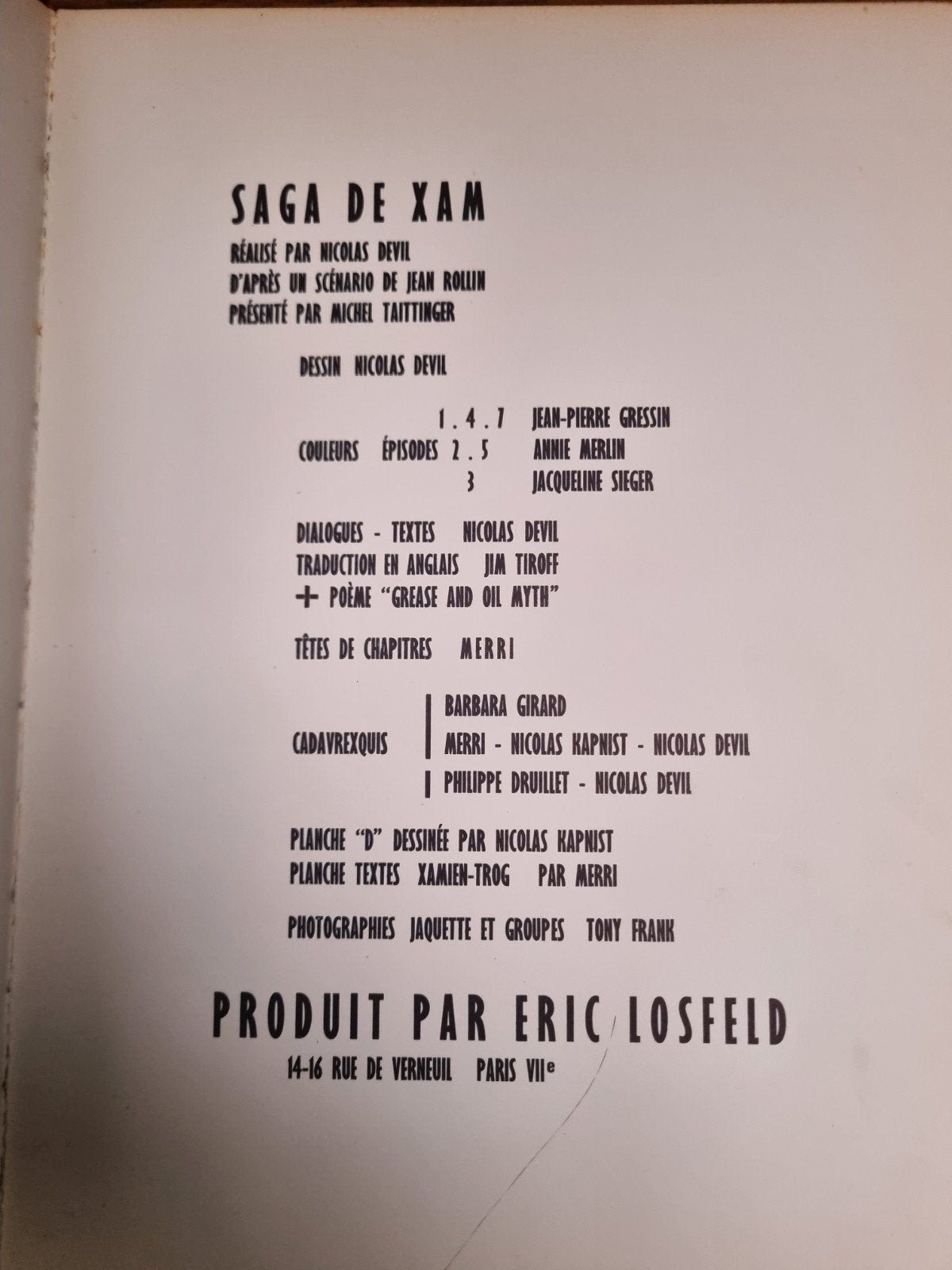 Zeldzaam Saga de Xam Losfeld Rollin Devil, Boeken, Eén comic, Ophalen of Verzenden, Gelezen, Europa