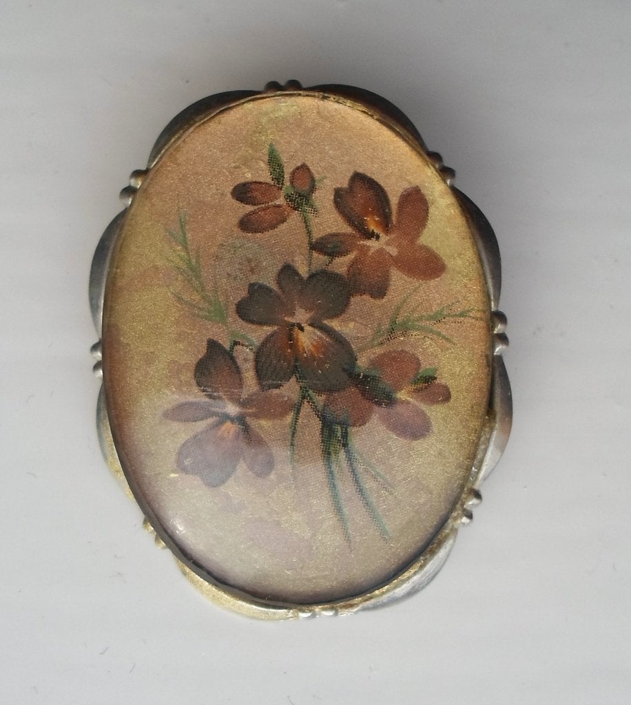 Oude broche Viooltjes. West Germany., Ophalen of Verzenden, Gebruikt, Overige kleuren, Overige materialen