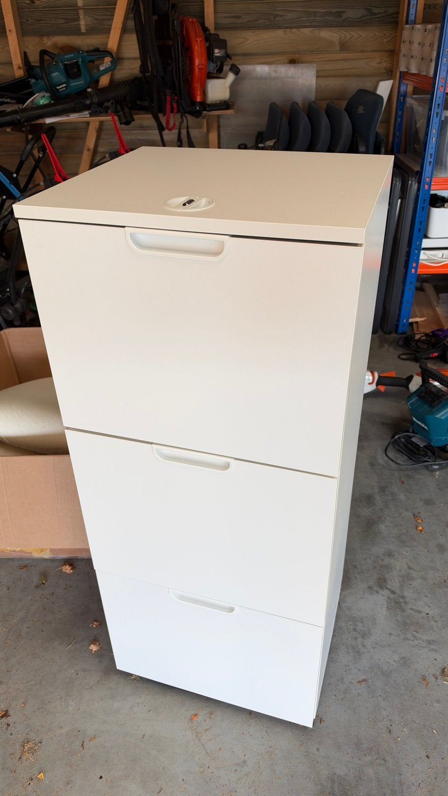 IKEA GALANT Ladeblok met slot - Wit, Ophalen, 100 tot 150 cm, 50 tot 100 cm, Zo goed als nieuw