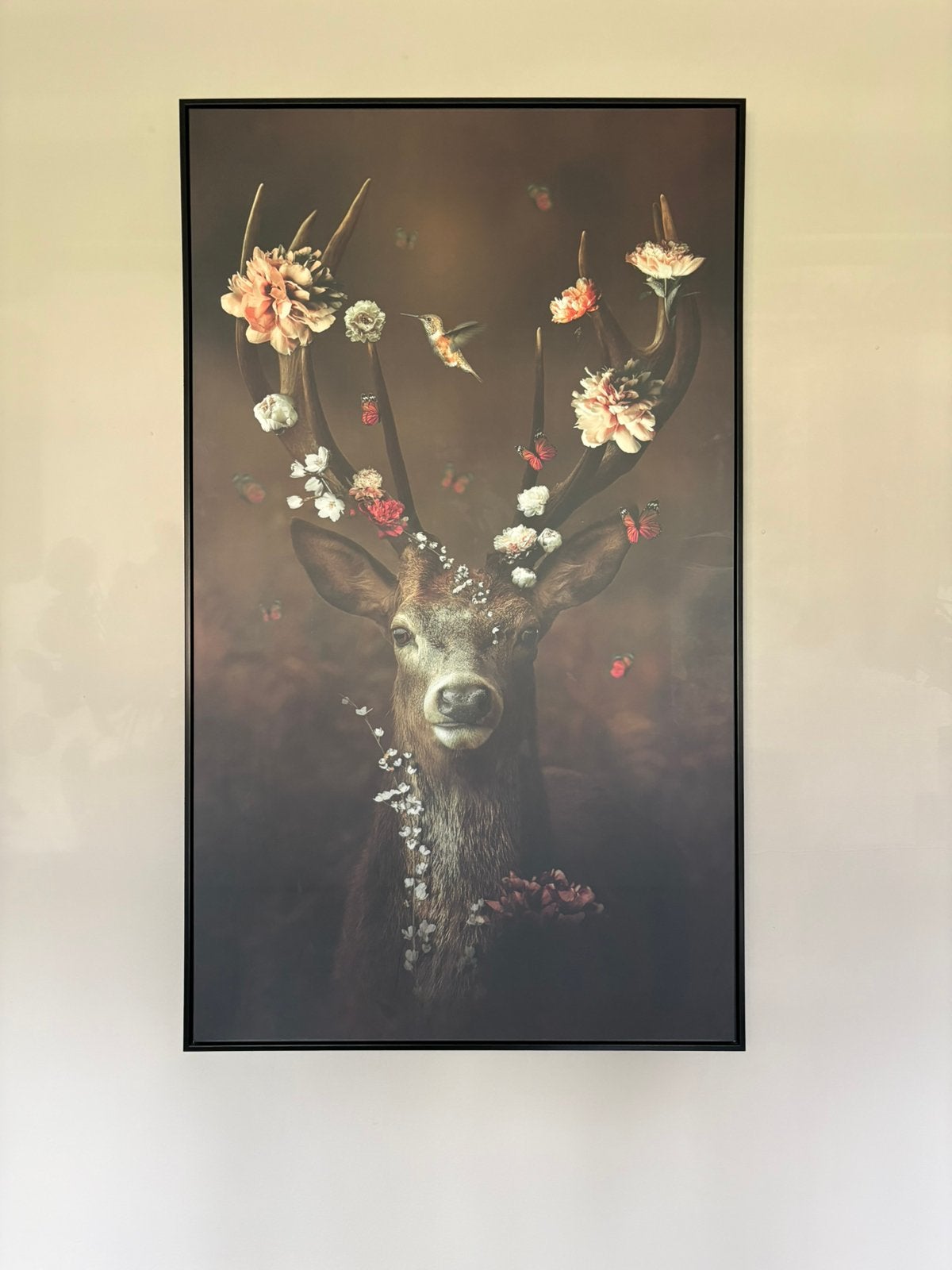 Groot canvas doek incl bak omlijsting. Zie foto, Antiek en Kunst, Kunst | Schilderijen | Abstract, Ophalen