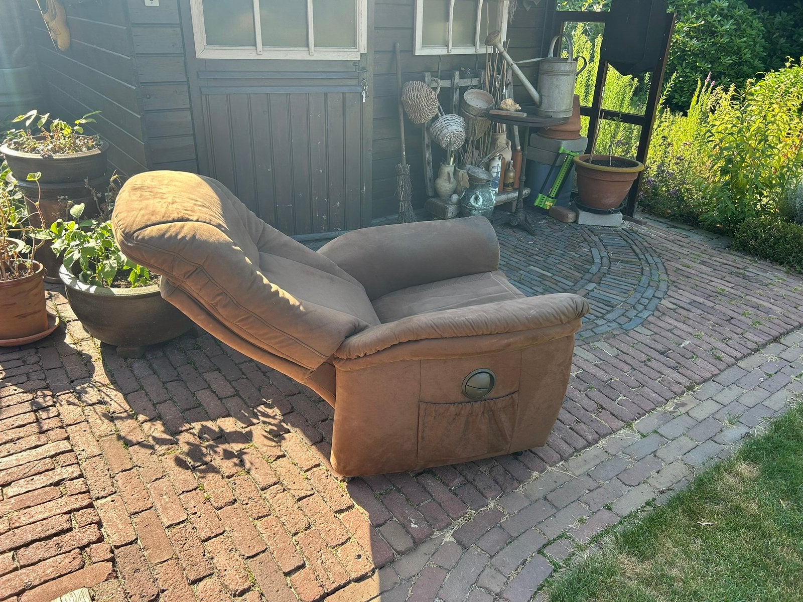 GRATIS luie stoel, Ophalen, Gebruikt, Leer