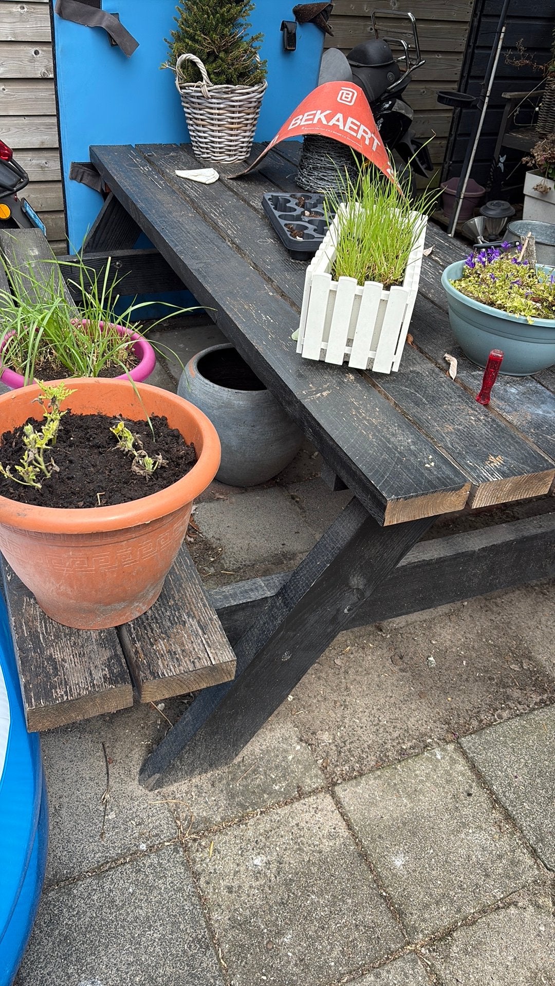 Picknicktafel, Tuin en Terras, Ophalen of Verzenden, Gebruikt, Rechthoekig, Hout