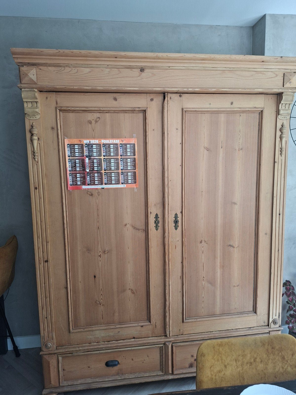 Grenen kast, Huis en Inrichting, Kasten | Kledingkasten, Ophalen, Gebruikt, Met deur(en), 200 cm of meer