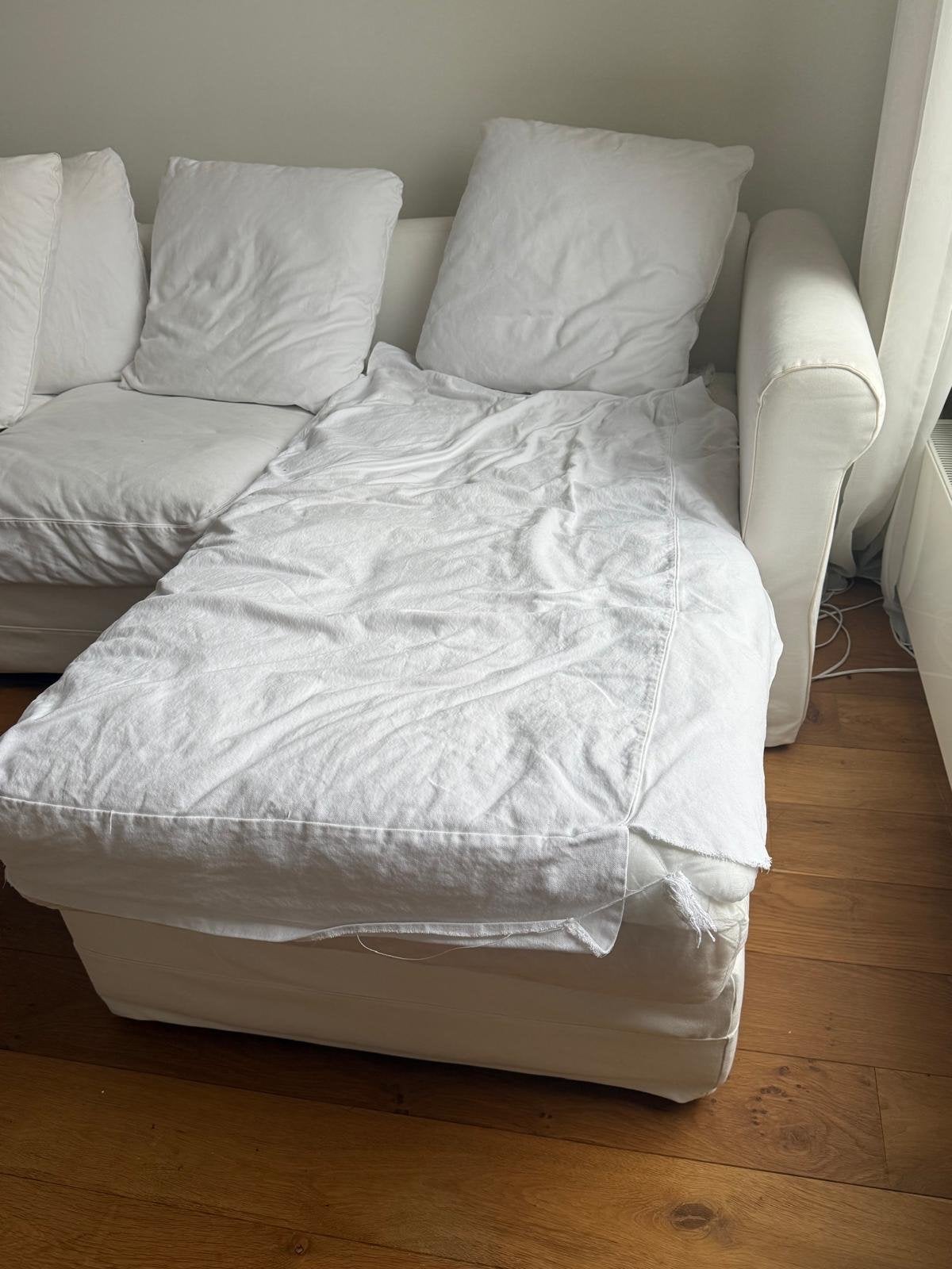 Ikea Ektorp Hoekbank Wit - Hoes chaise longue moet vervangen, Huis en Inrichting, Banken | Bankstellen, Ophalen, Gebruikt, Hoekbank