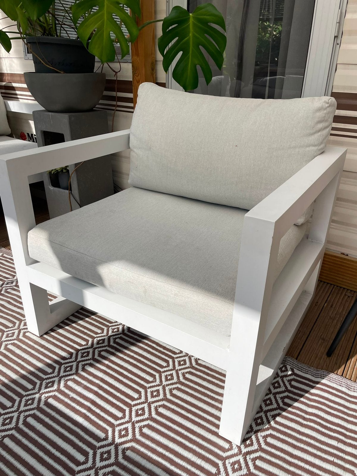 Tuin loungestoel fauteuil, Tuin en Terras, Ophalen, Zo goed als nieuw, Aluminium