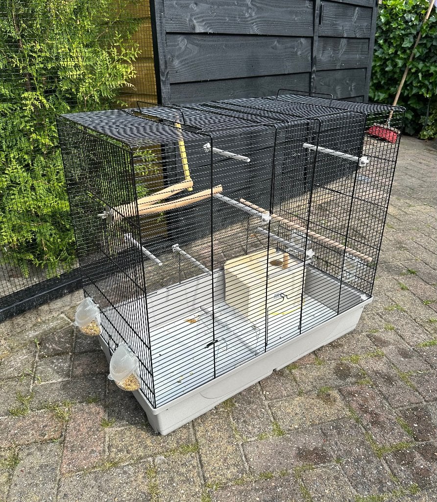 Parkietenkooi, Dieren en Toebehoren, Vogels | Hokken en Kooien, Ophalen, Zo goed als nieuw, Hout, Vogelkooi