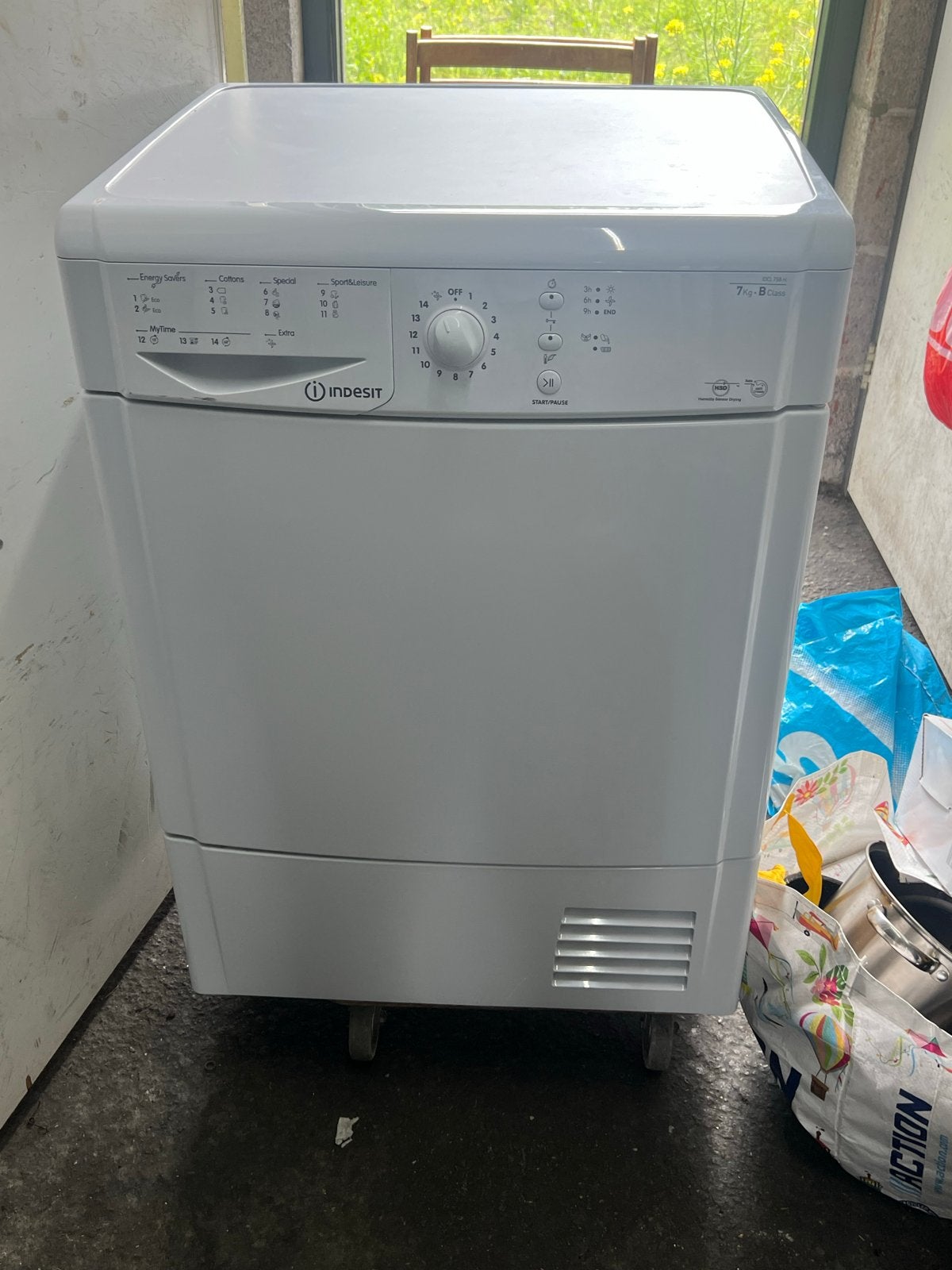 Indesit IDCL 75B H Condensdroger 7kg B-klasse als nieuw, Witgoed en Apparatuur, Ophalen, 6 tot 8 kg, Zo goed als nieuw, Voorlader