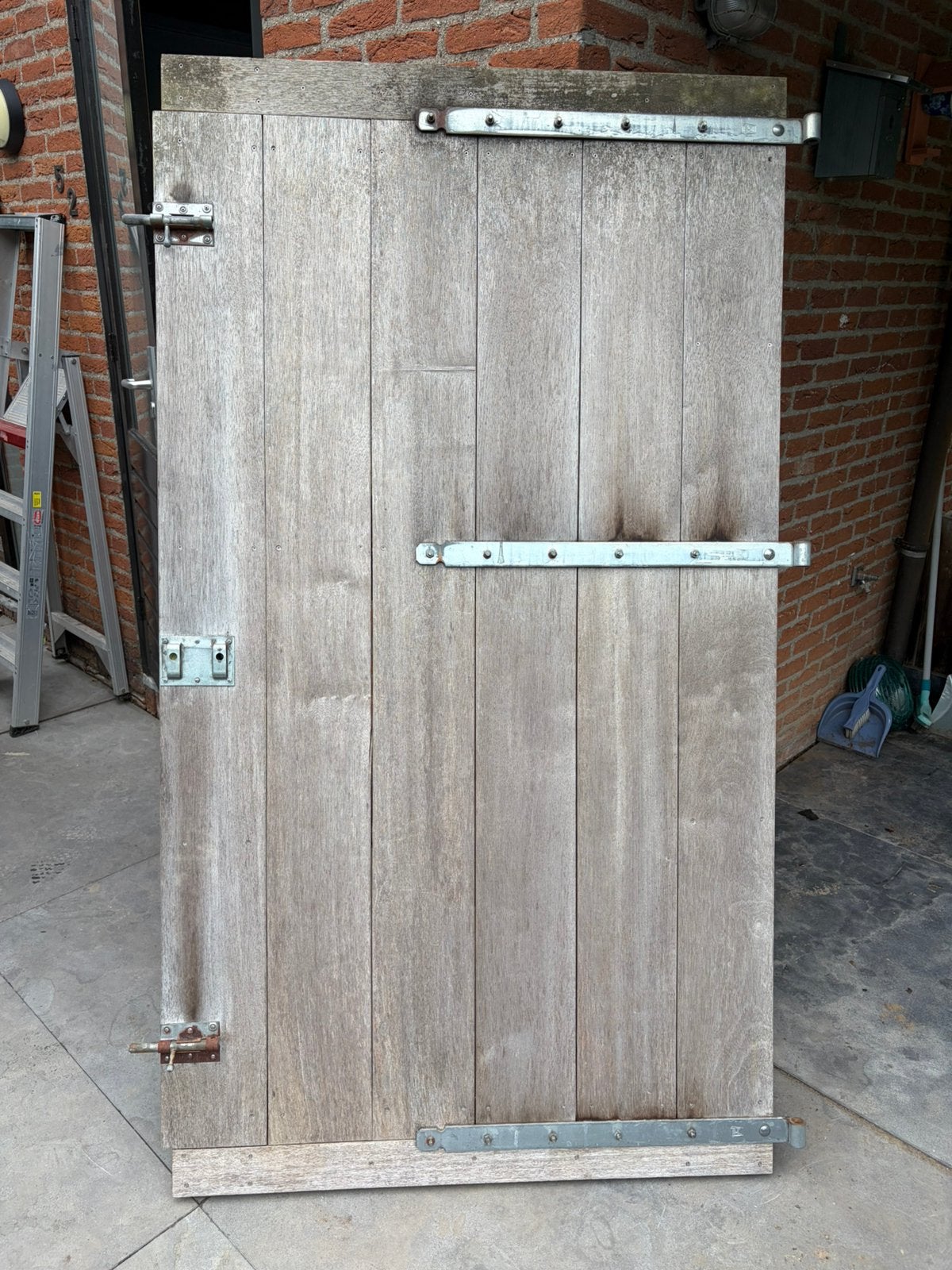 Poortdeur hardhout., Ophalen, Gebruikt, 100 tot 150 cm, Draaipoort