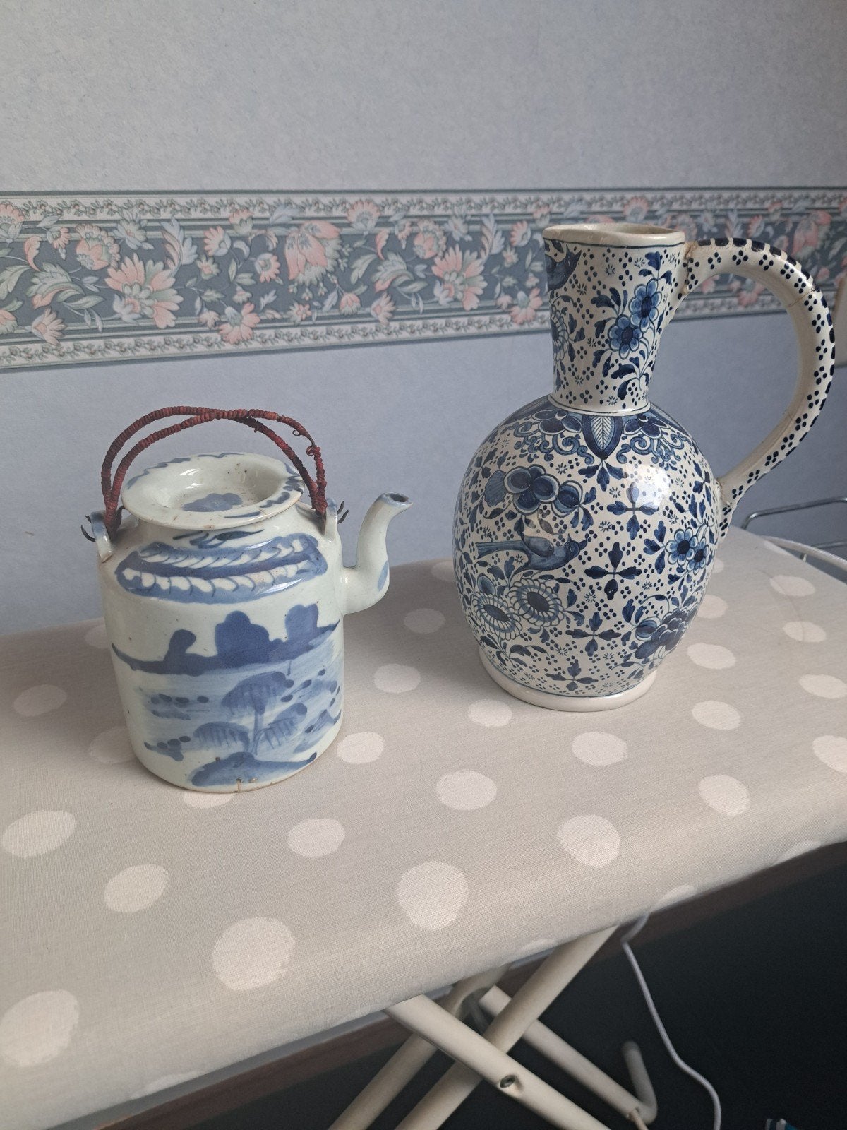 Antieke Chinese theepot en Delfts blauwe kan, Ophalen of Verzenden